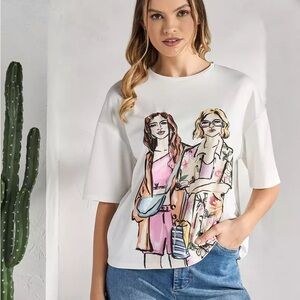 🍉Women's Graphic Tee with Fashion Illustration🍉